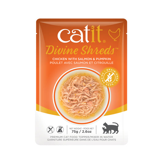 Formule Poulet, saumon et citrouille - Catit Divine Shreds
