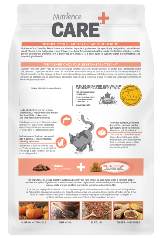 Formule peau et estomac sensibles pour chat - Nutrience Care