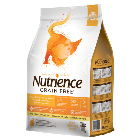 Formule dinde, poulet et hareng pour chat - Nutrience sans grains