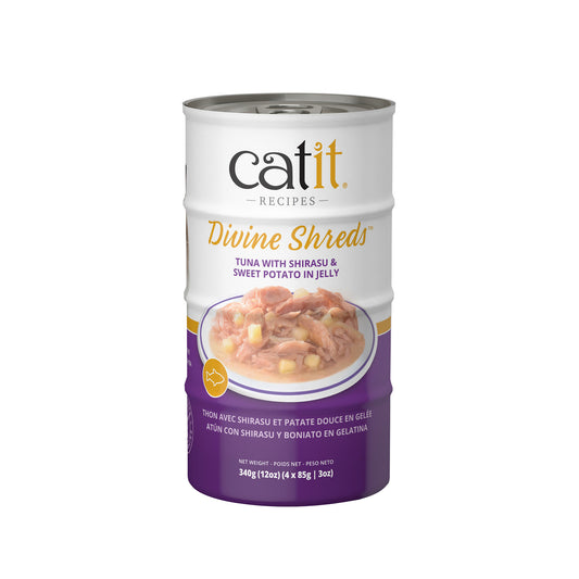 Formule Thon, shirasu et patate douce - Catit Divine Shreds