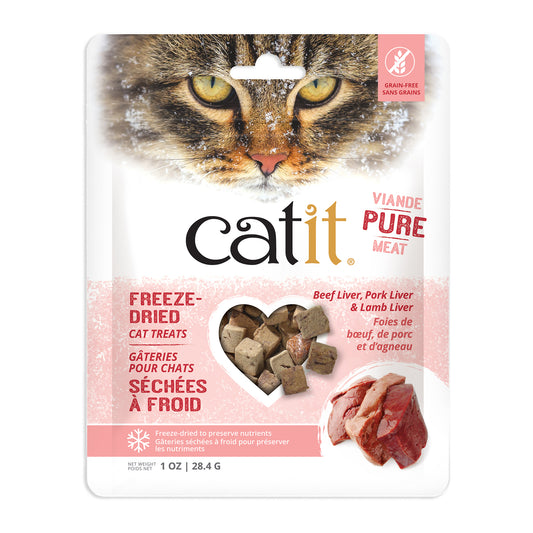 Gâterie Cru séché à froid au foie de bœuf, porc et agneau - Catit