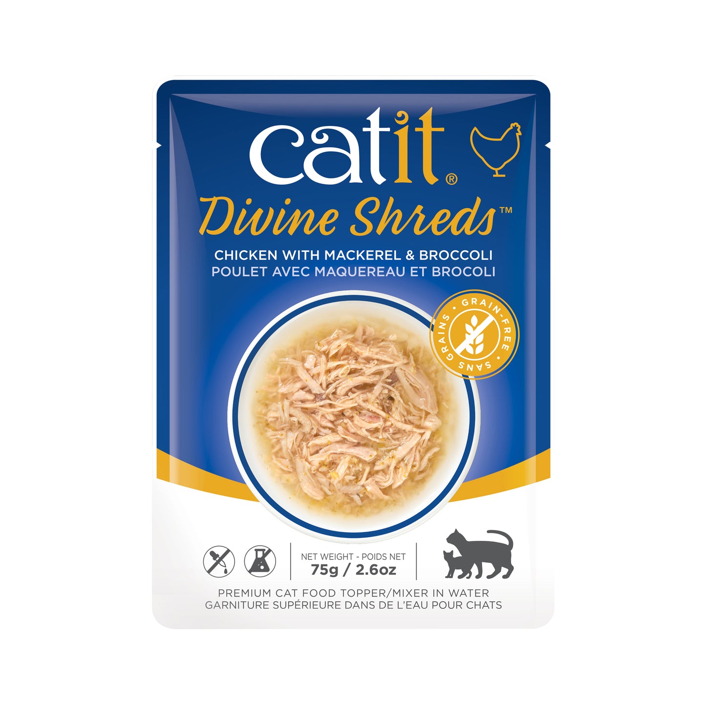 Formule Poulet, maquereau et brocoli - Catit Divine Shreds