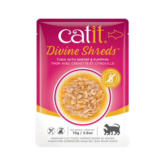 Formule Thon, crevette et citrouille - Catit Divine Shreds