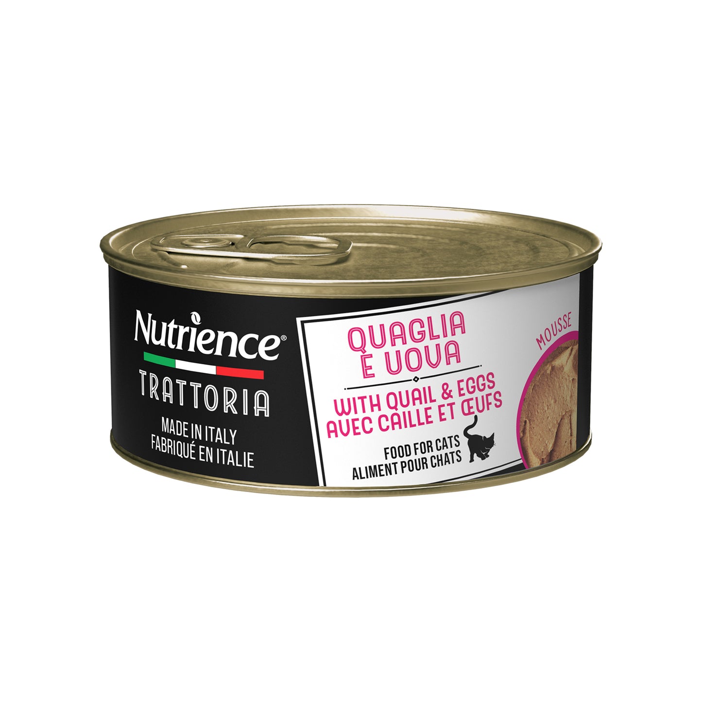 Formule Mousse Caille et oeufs pour chat - Nutrience Trattoria