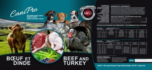 Recette Boeuf et Dinde Chiot - Canipro
