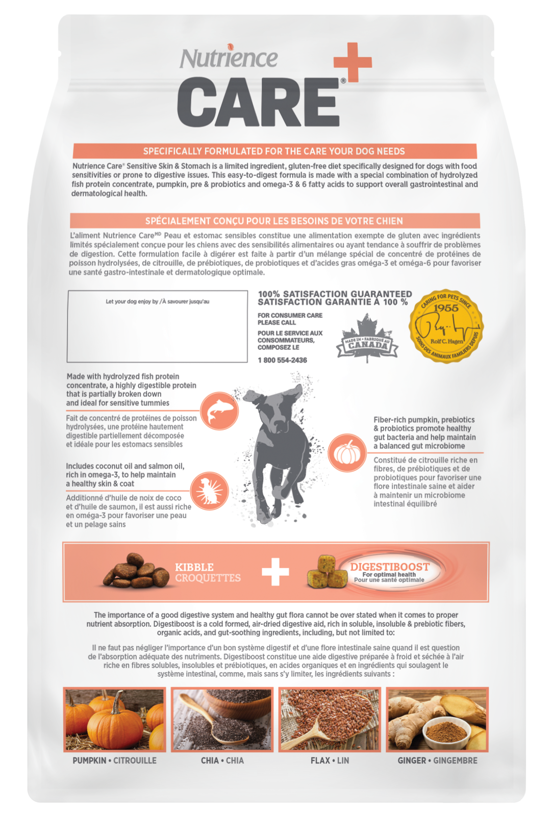Formule peau et estomac sensibles pour chien - Nutrience Care