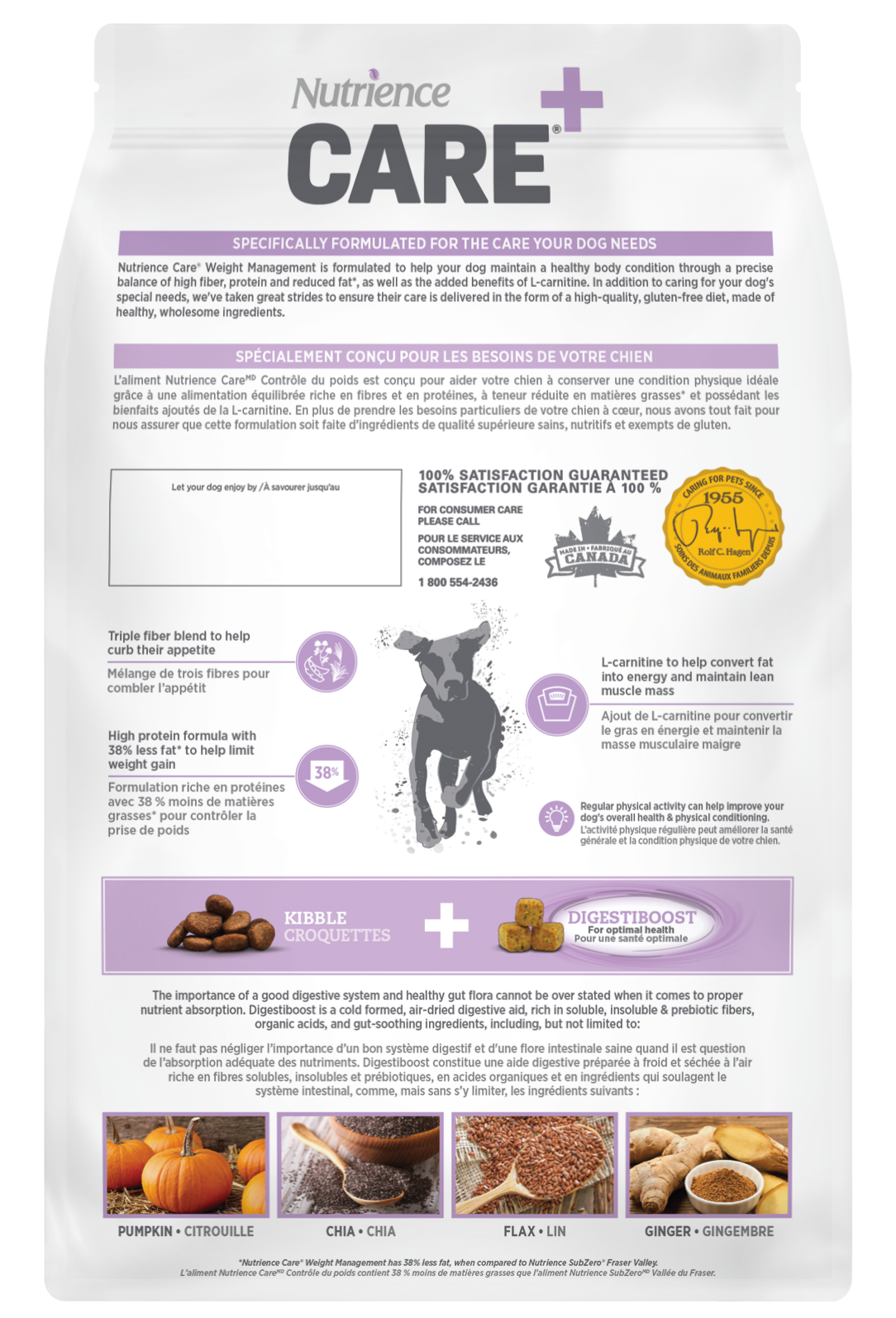 Formule contrôle du poids pour chien - Nutrience Care