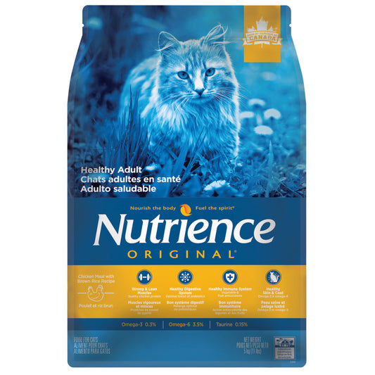 Formule Chats adultes en santé, poulet et riz brun - Nutrience Original
