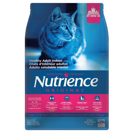 Formule Chats d'intérieur adulte, poulet et riz brun - Nutrience Original