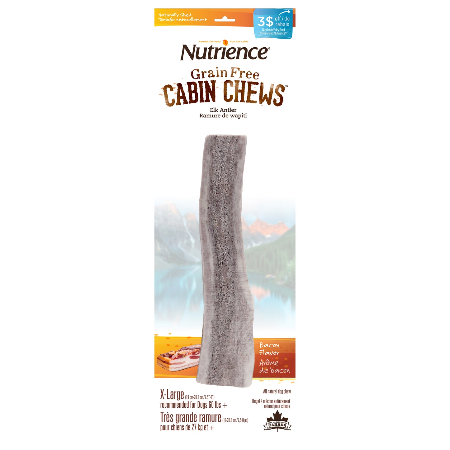 Ramure de Wapiti fendue à mâcher Cabin Chews - Nutrience Sans grains